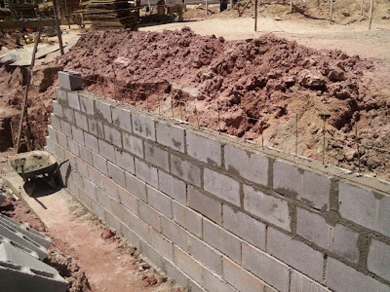 Projeto Muro de Arrimo Bloco de Concreto Orçar Gramado - Projeto de Muro de Arrimo Dwg
