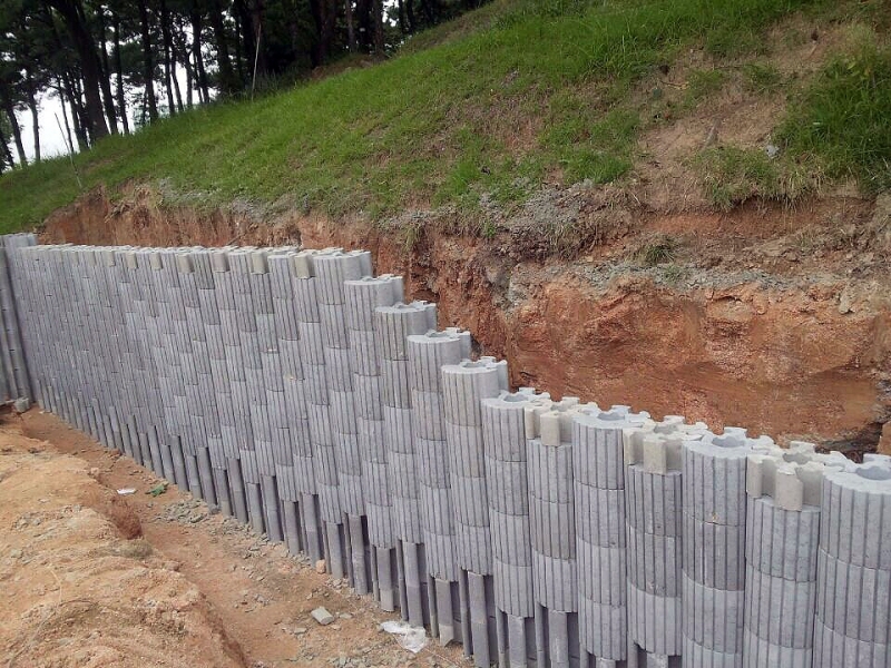 Projetos de Muro de Arrimo Dwg São Caetano do Sul - Projeto Muro de Arrimo Bloco de Concreto Dwg