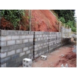 projetos muro de arrimo bloco de concreto dwg Poá